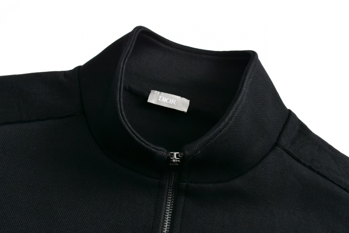 DIOR 迪奥 提花织带拉链立领卫衣 外套 长袖 黑色 513J425A097-9C900