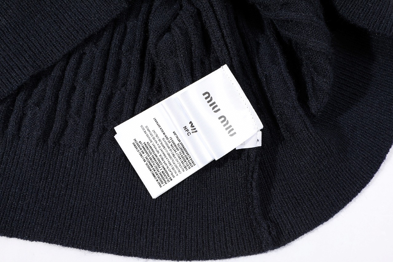 MIU MIU 缪缪 羊绒针织Polo领毛衣 针织衫 长袖 蓝色 MML977-13KX-F0008-S-OOO