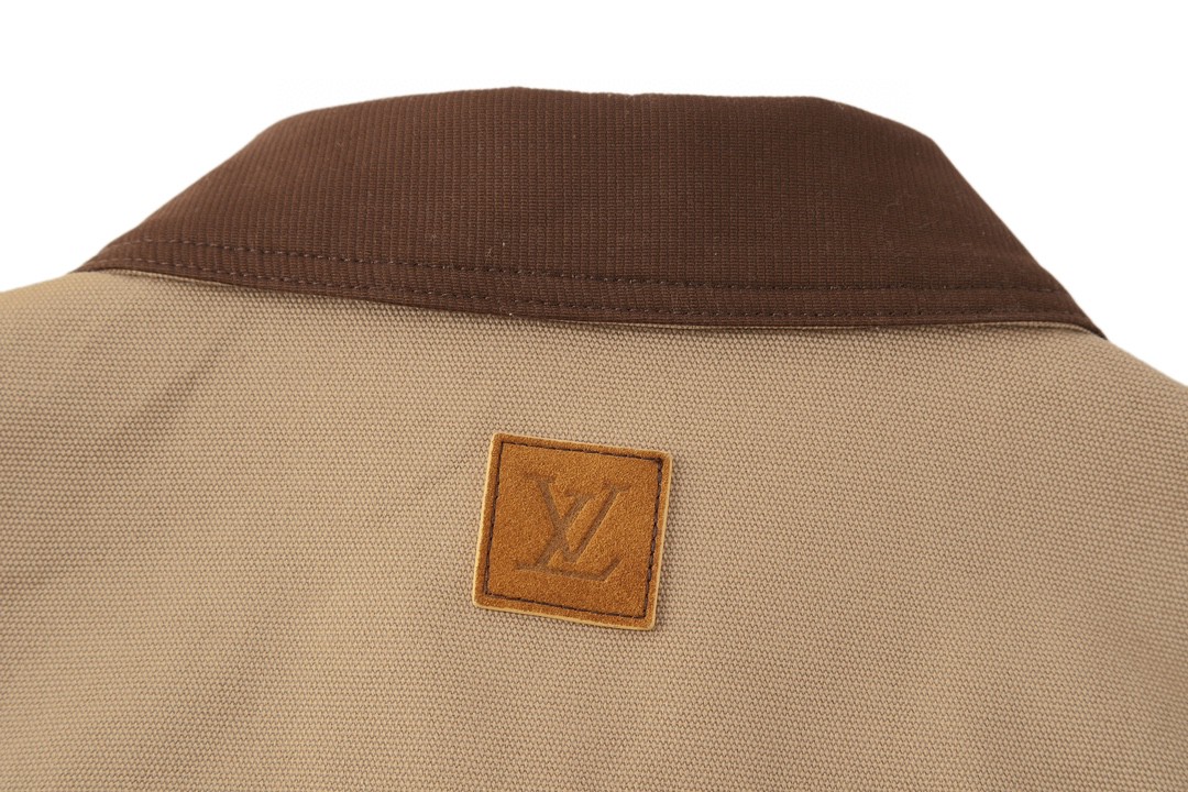 LOUIS VUITTON 路易威登 logo字母口袋拉链工装夹克 外套 长袖 杏色 1AGITA