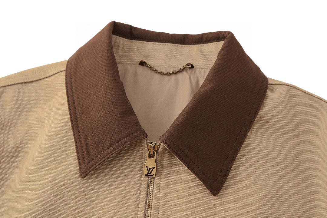LOUIS VUITTON 路易威登 logo字母口袋拉链工装夹克 外套 长袖 杏色 1AGITA