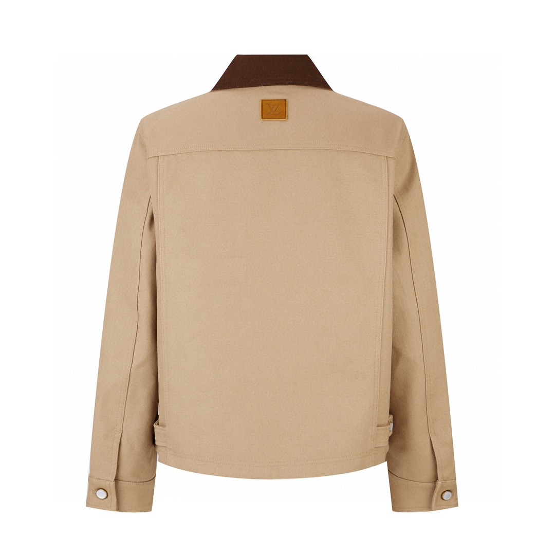 LOUIS VUITTON 路易威登 logo字母口袋拉链工装夹克 外套 长袖 杏色 1AGITA