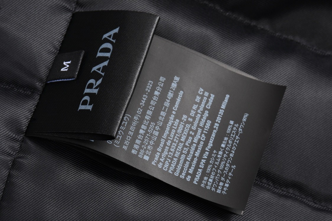 PRADA 普拉达 羊毛徽标立领拉链羽绒马甲 背心 保暖 白色 SGC417-1YEQ-F0627-S-FOO