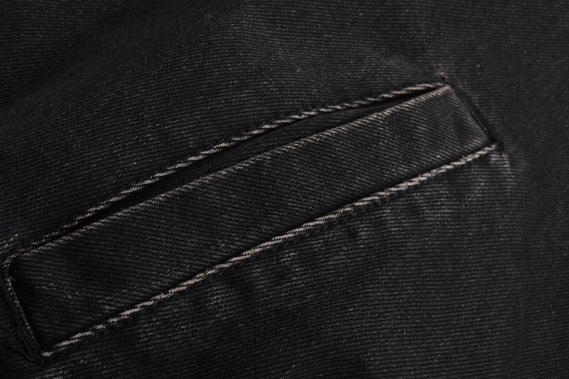 PRADA 普拉达 logo徽标拉链牛仔外套 夹克 棉服 长袖 黑棕色 GEB268-142D-F0631-S-OOO