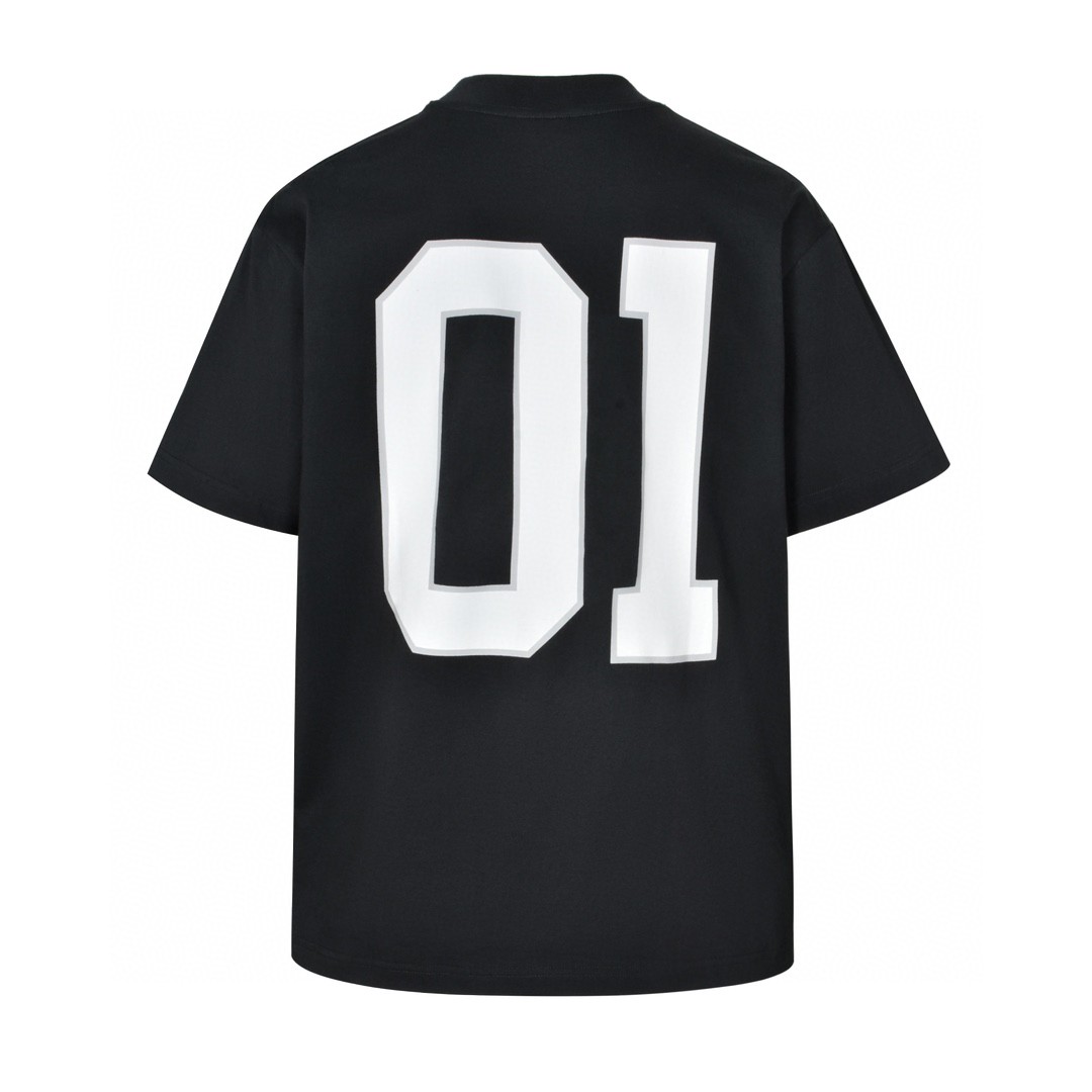 Balenciaga 巴黎世家 字母logo篮球01号印花圆领短袖 T恤 夏季 黑色 白色 蓝色 紫色 787349TRVW91055