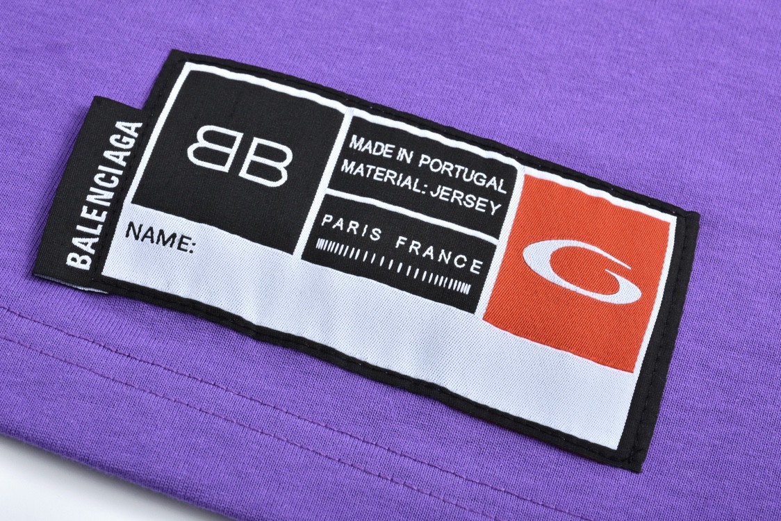 Balenciaga 巴黎世家 字母logo篮球01号印花圆领短袖 T恤 夏季 黑色 白色 蓝色 紫色 787349TRVW91055