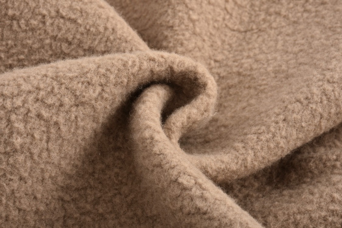 MIU MIU 缪缪 纯色logo贴布羊毛拉链连帽夹克 外套 长袖 棕色 ML1140-16DA-F0040-S-OOO