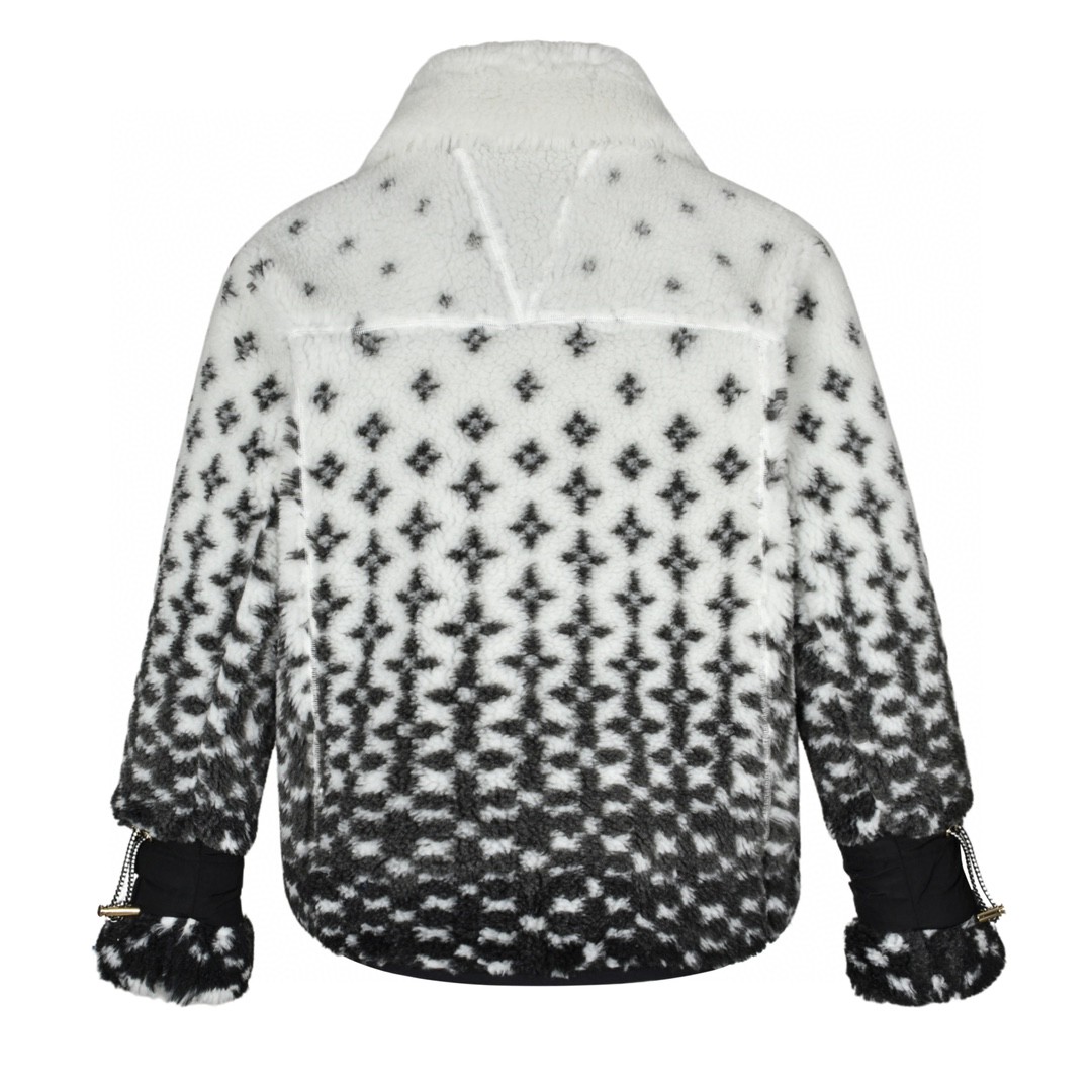 LOUIS VUITTON 路易威登 SKI滑雪系列渐变拉链立领羊羔毛夹克 外套 长袖 白色 1AGBX7