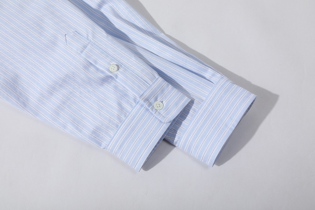 MIU MIU 缪缪 刺绣字母logo条纹衬衫 外套 长袖 蓝色