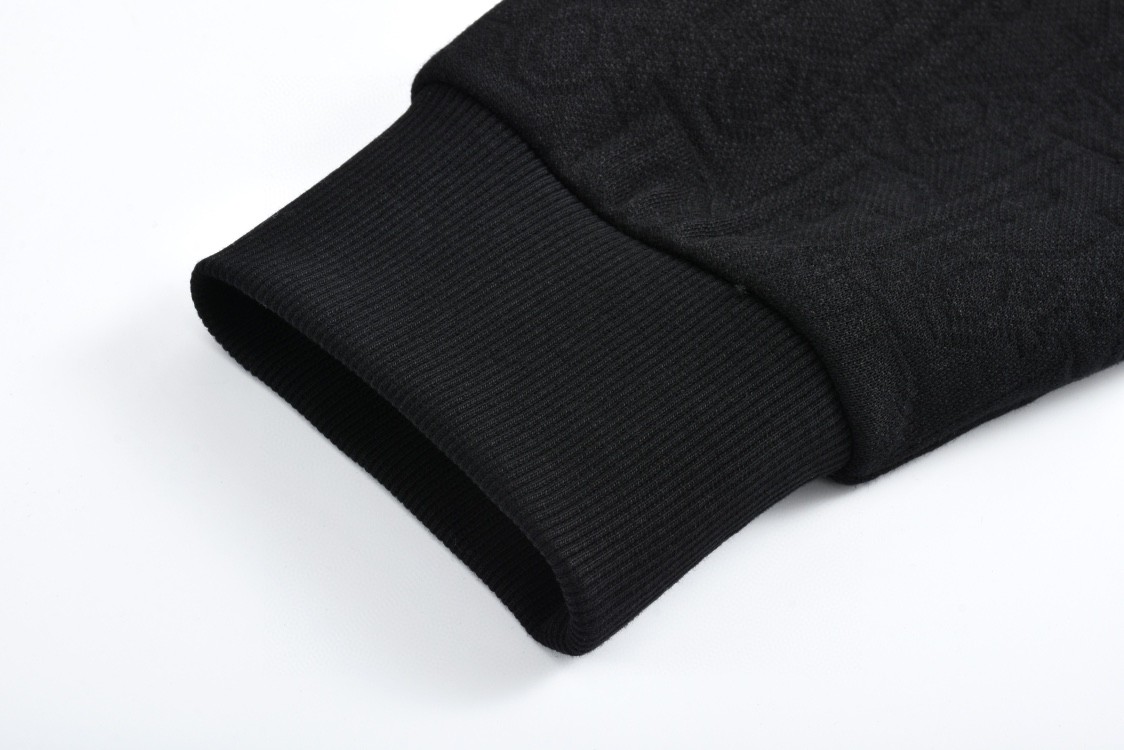 DIOR 迪奥 暗纹字母logo提花连帽卫衣 外套 长袖 黑色 513J626A0978-C900