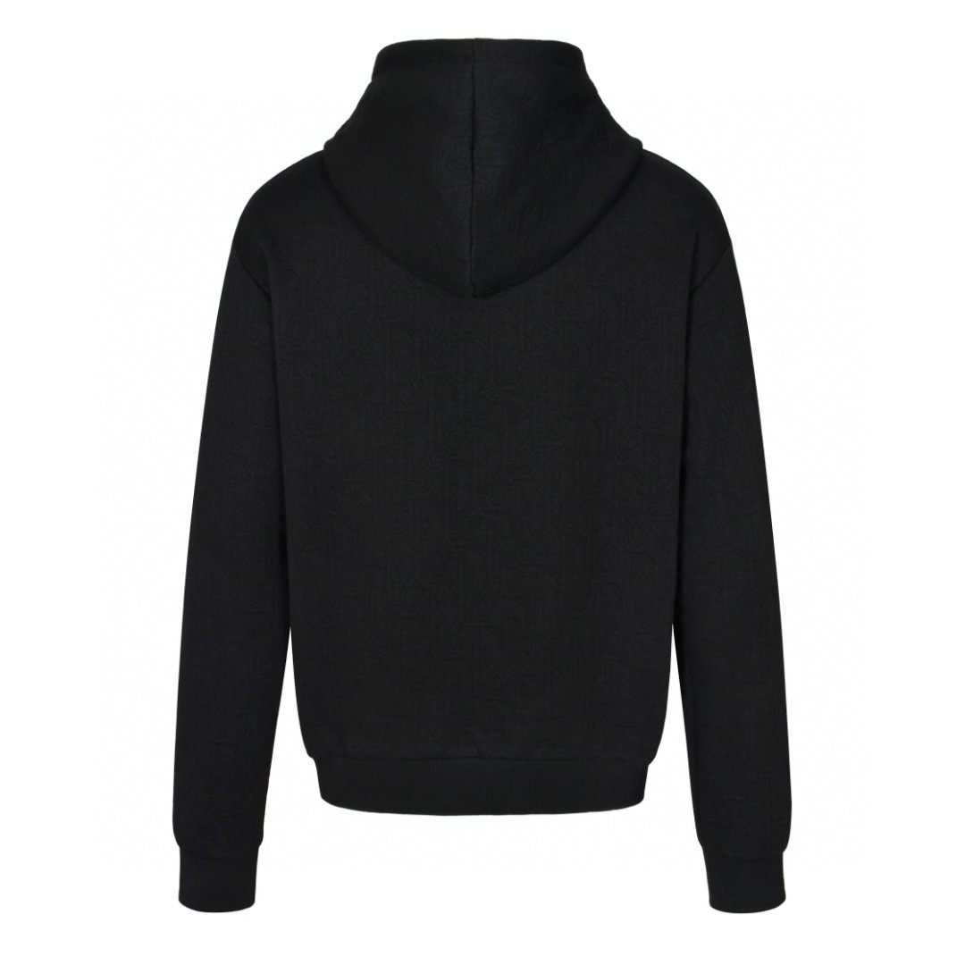 DIOR 迪奥 暗纹字母logo提花连帽卫衣 外套 长袖 黑色 513J626A0978-C900