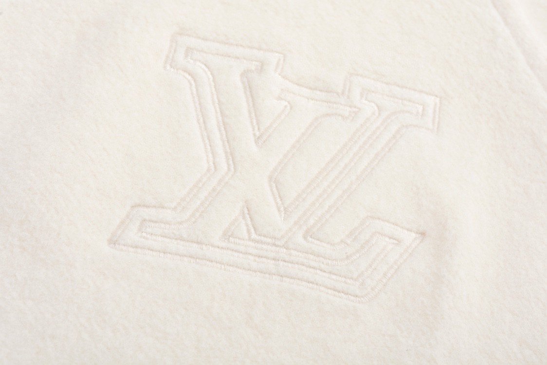 LOUIS VUITTON 路易威登 纯色字母logo徽标羊毛拉链夹克 外套 长袖 白色 1AGJXF