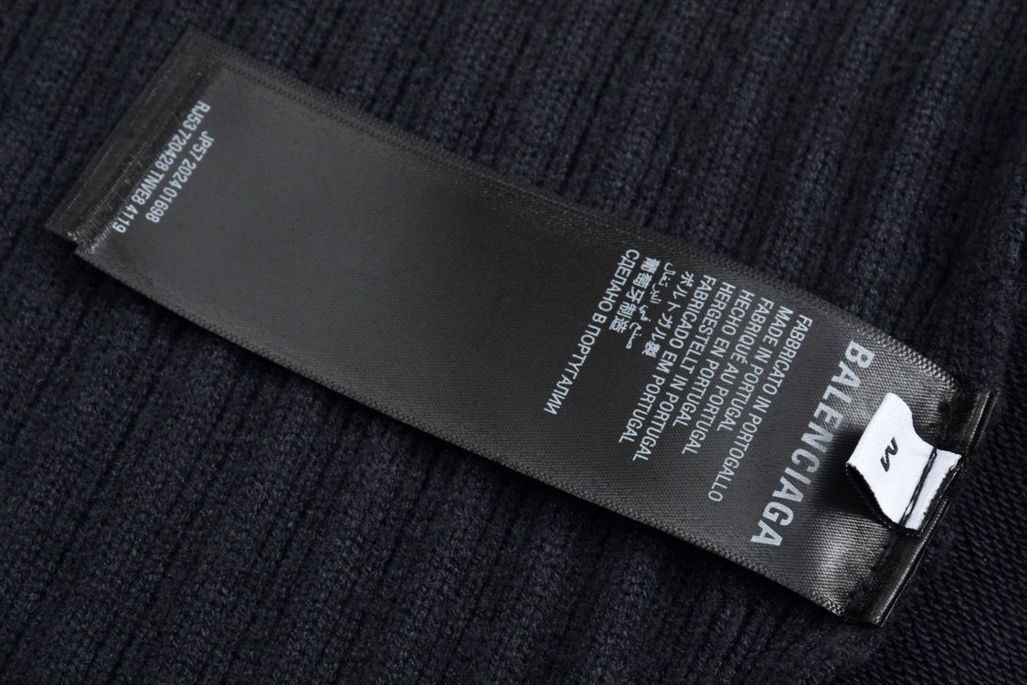 Balenciaga 巴黎世家 卫衣拼接毛衣字母logo印花连帽卫衣 外套 长袖 黑色 809315T3344