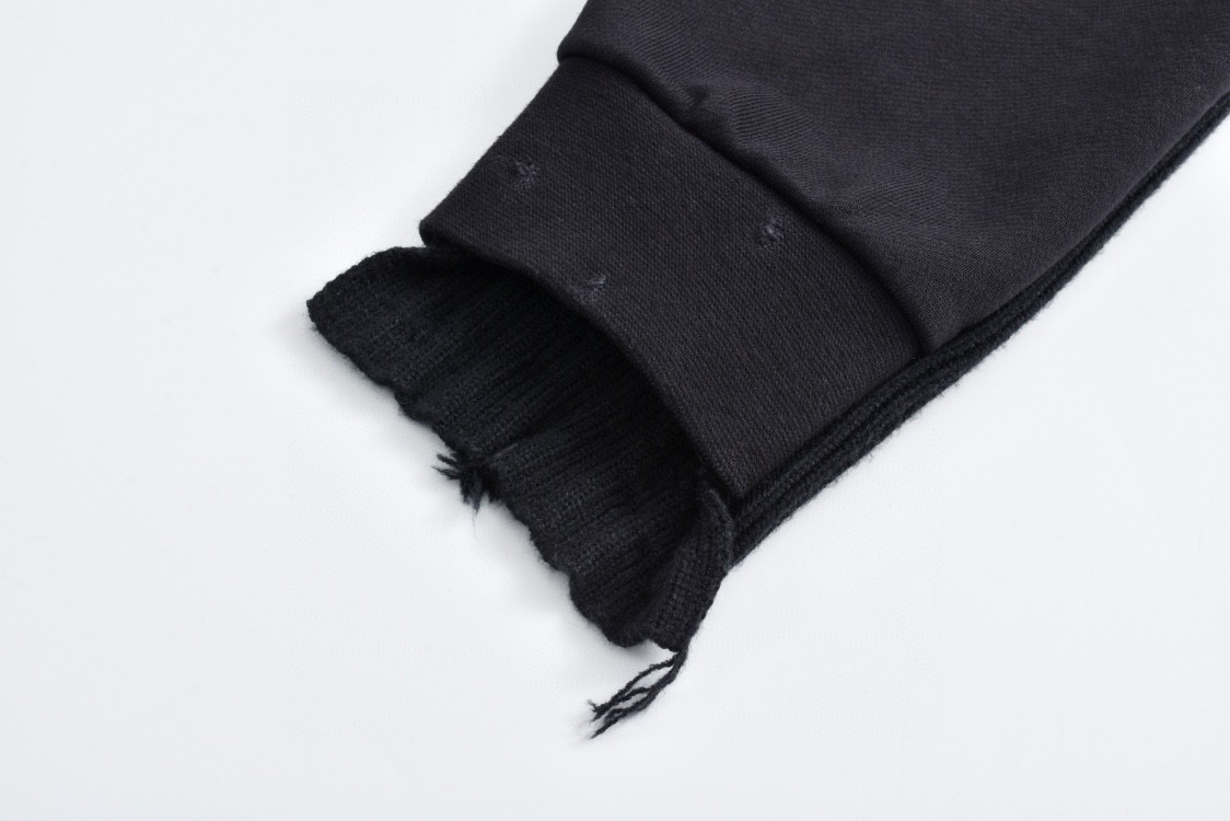 Balenciaga 巴黎世家 卫衣拼接毛衣字母logo印花连帽卫衣 外套 长袖 黑色 809315T3344