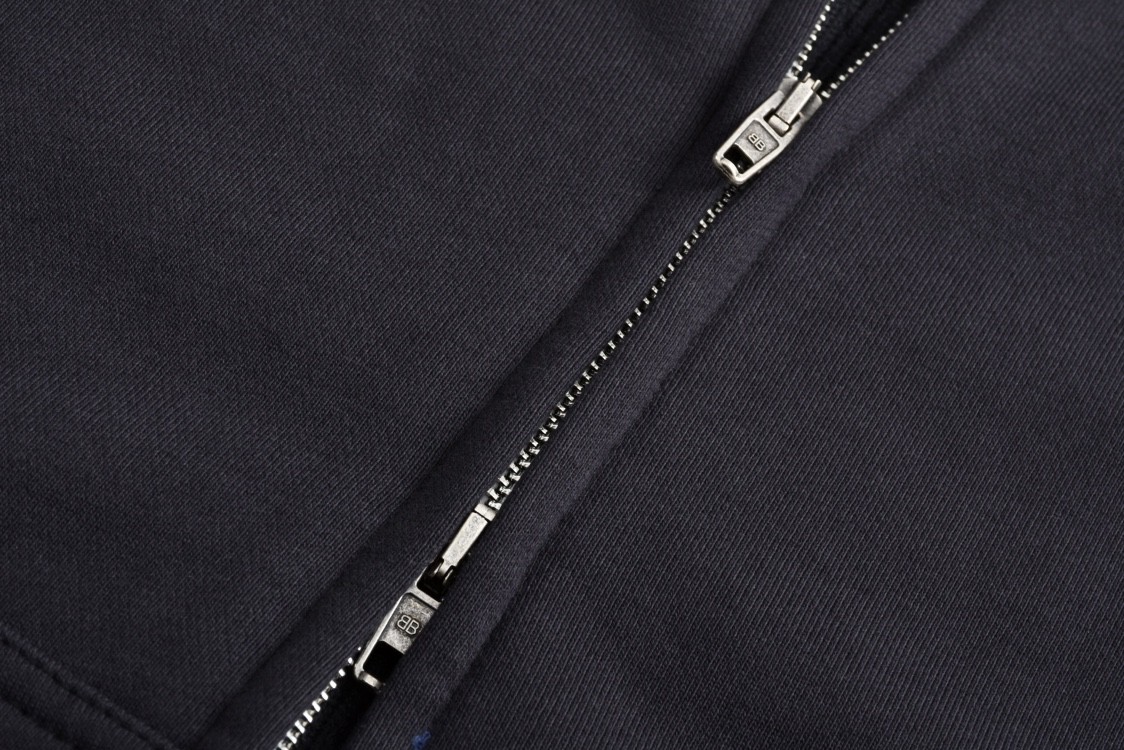 Balenciaga 巴黎世家 卫衣拼接毛衣字母logo印花连帽卫衣 外套 长袖 黑色 809315T3344