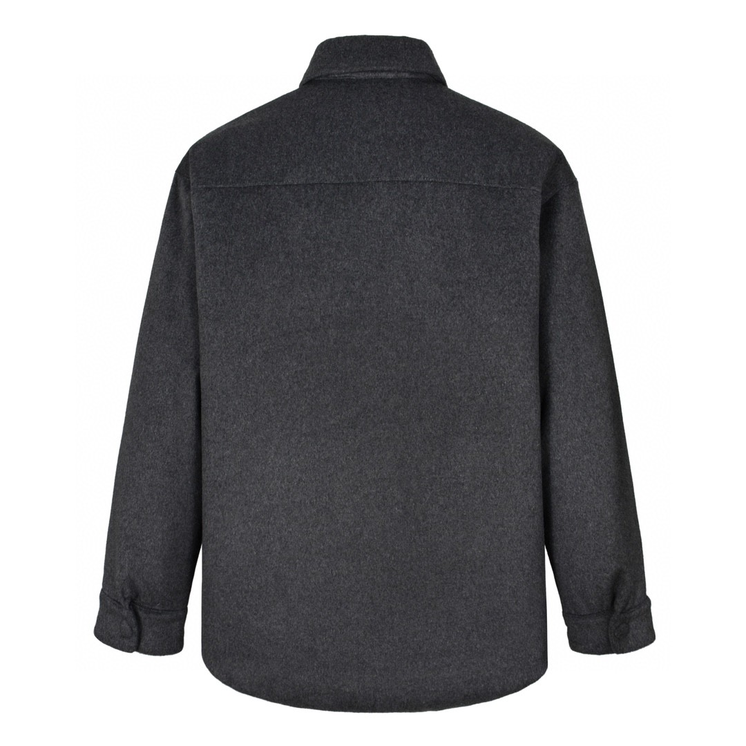 MIU MIU 缪缪 口袋logo徽标羊绒棉服 夹克 外套 长袖 灰色 海军蓝 ML855-13L9-F0031