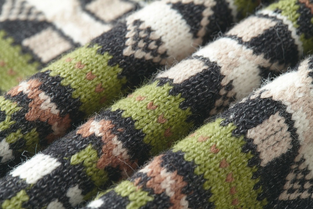 LOEWE 罗意威 图案提花翻领毛衣 长袖 绿色 H526Y14KHU-4061