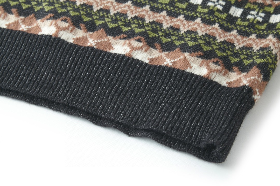 LOEWE 罗意威 图案提花翻领毛衣 长袖 绿色 H526Y14KHU-4061