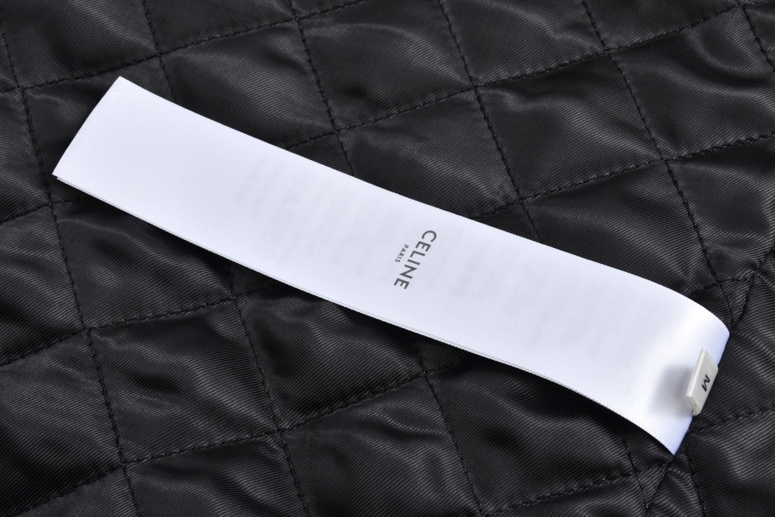 CELINE 赛琳 口袋字母logo羊羔毛泰迪拉链立领夹克 外套 长袖 黑色