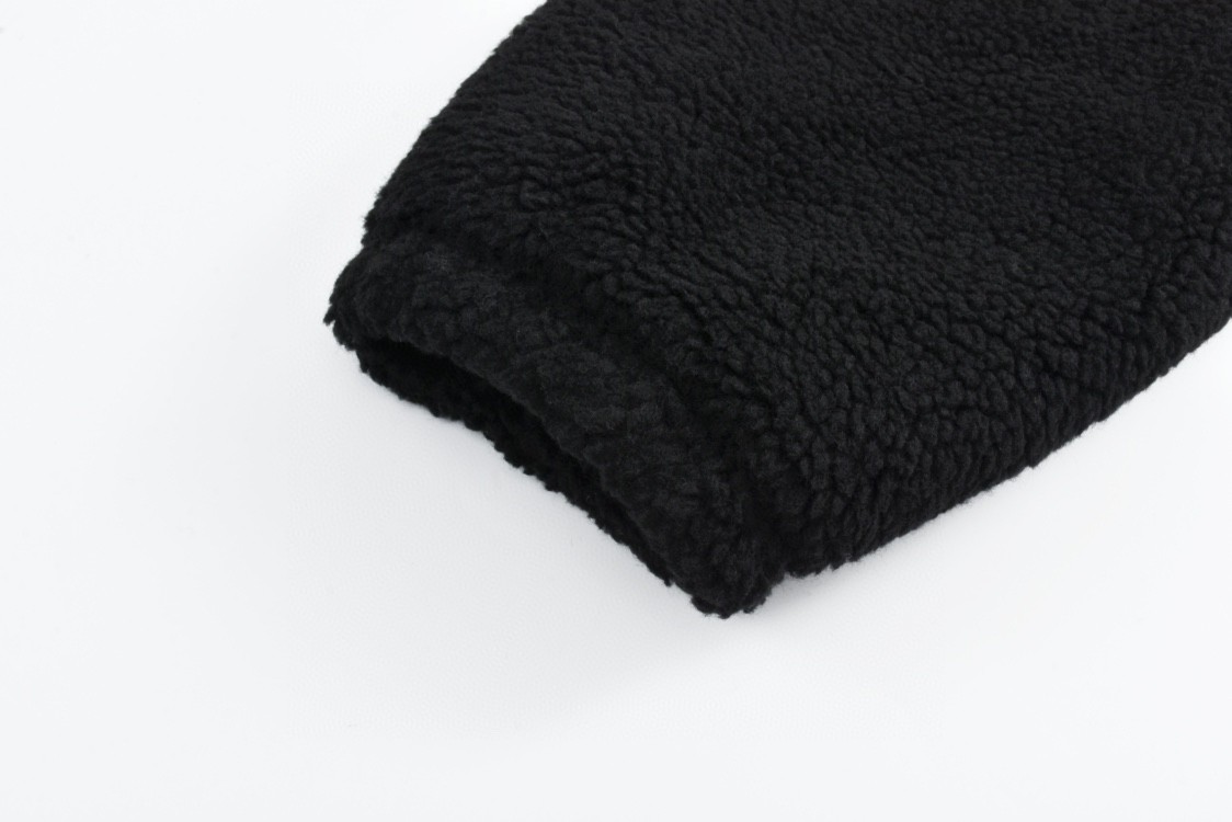 CELINE 赛琳 口袋字母logo羊羔毛泰迪拉链立领夹克 外套 长袖 黑色