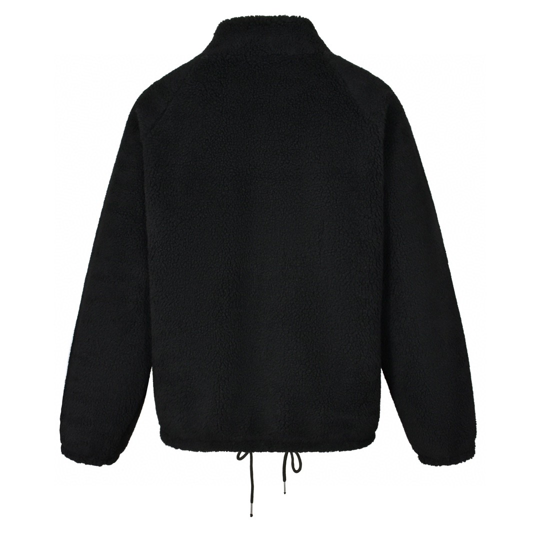 CELINE 赛琳 口袋字母logo羊羔毛泰迪拉链立领夹克 外套 长袖 黑色