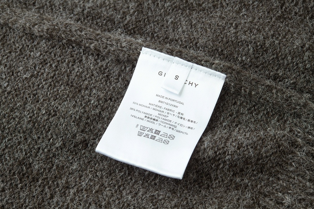 Givenchy 纪梵希 拉绒马海毛提花毛衣 长袖 炭黑色 BM90TU4YLB-025