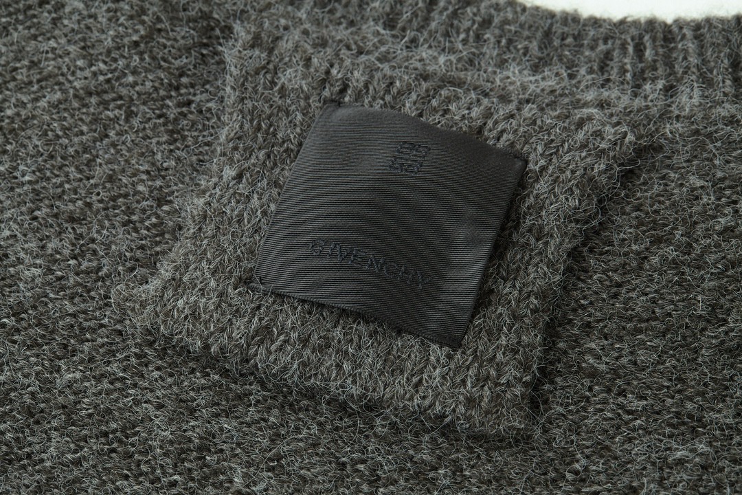 Givenchy 纪梵希 拉绒马海毛提花毛衣 长袖 炭黑色 BM90TU4YLB-025