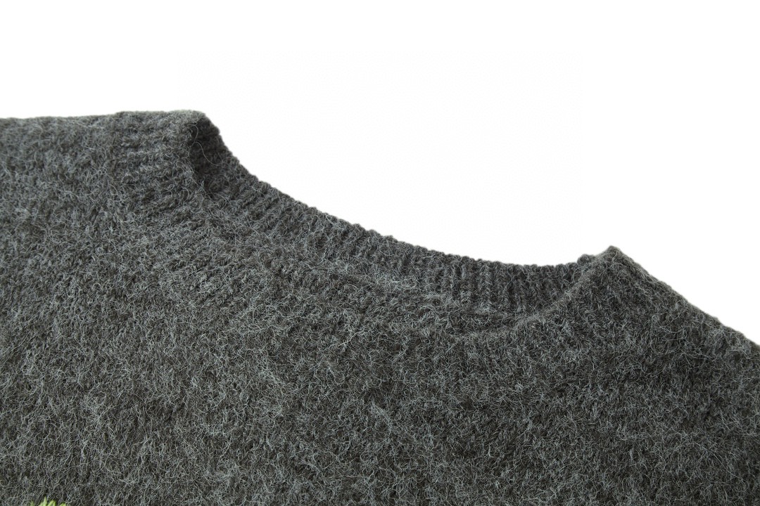 Givenchy 纪梵希 拉绒马海毛提花毛衣 长袖 炭黑色 BM90TU4YLB-025