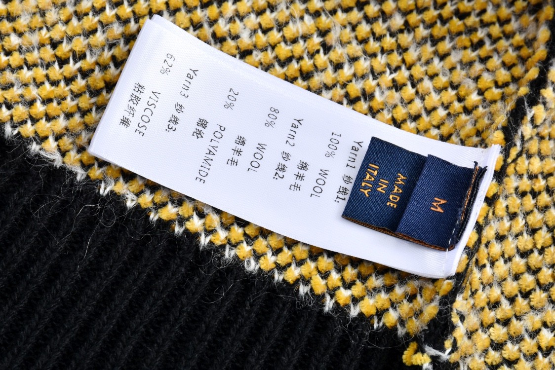 LOUIS VUITTON 路易威登 拼色棋盘格毛衣 长袖 1AGJSR