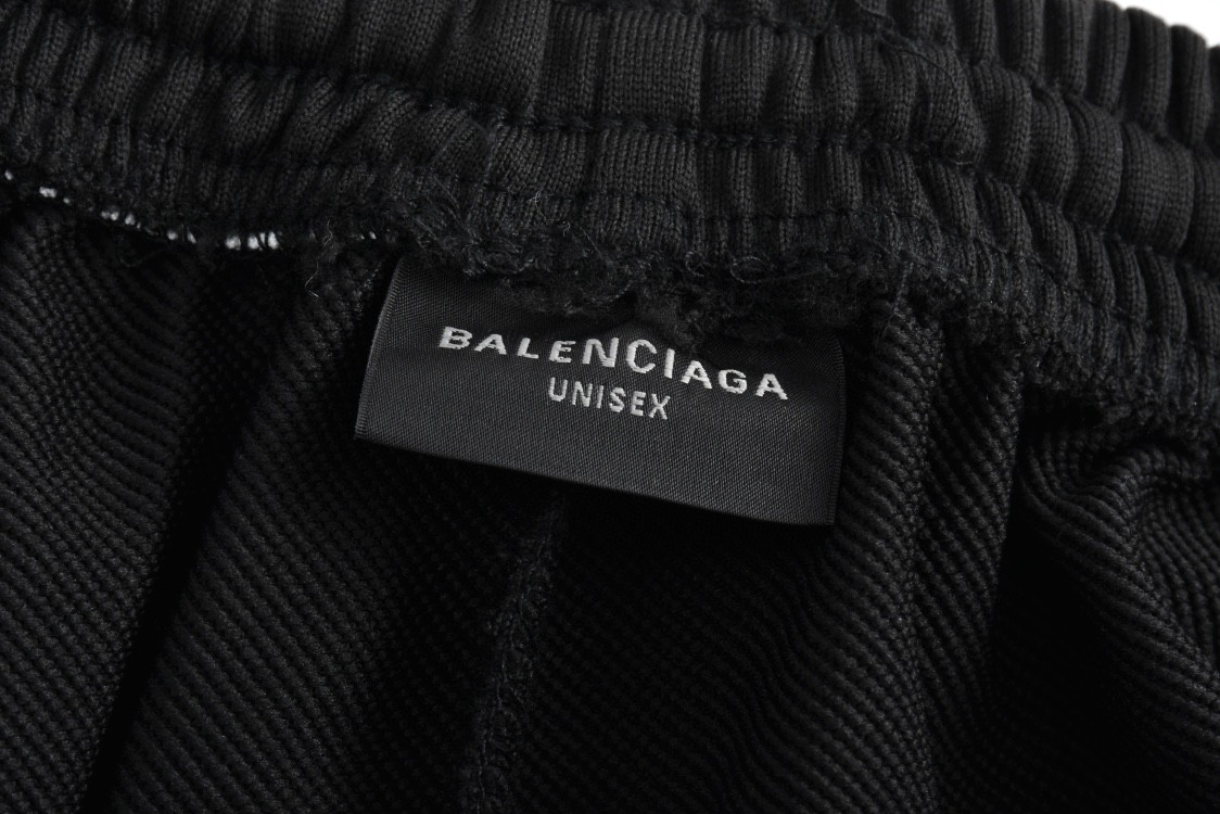 Balenciaga 巴黎世家 刺绣字母logo松紧腰运动裤 长裤 裤子 休闲裤 黑色 