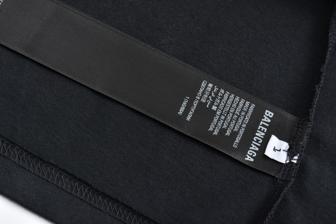 Balenciaga 巴黎世家 字母logo篮球01号印花T恤 长袖 黑色