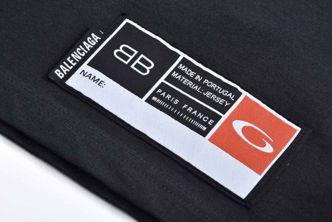 Balenciaga 巴黎世家 字母logo篮球01号印花T恤 长袖 黑色
