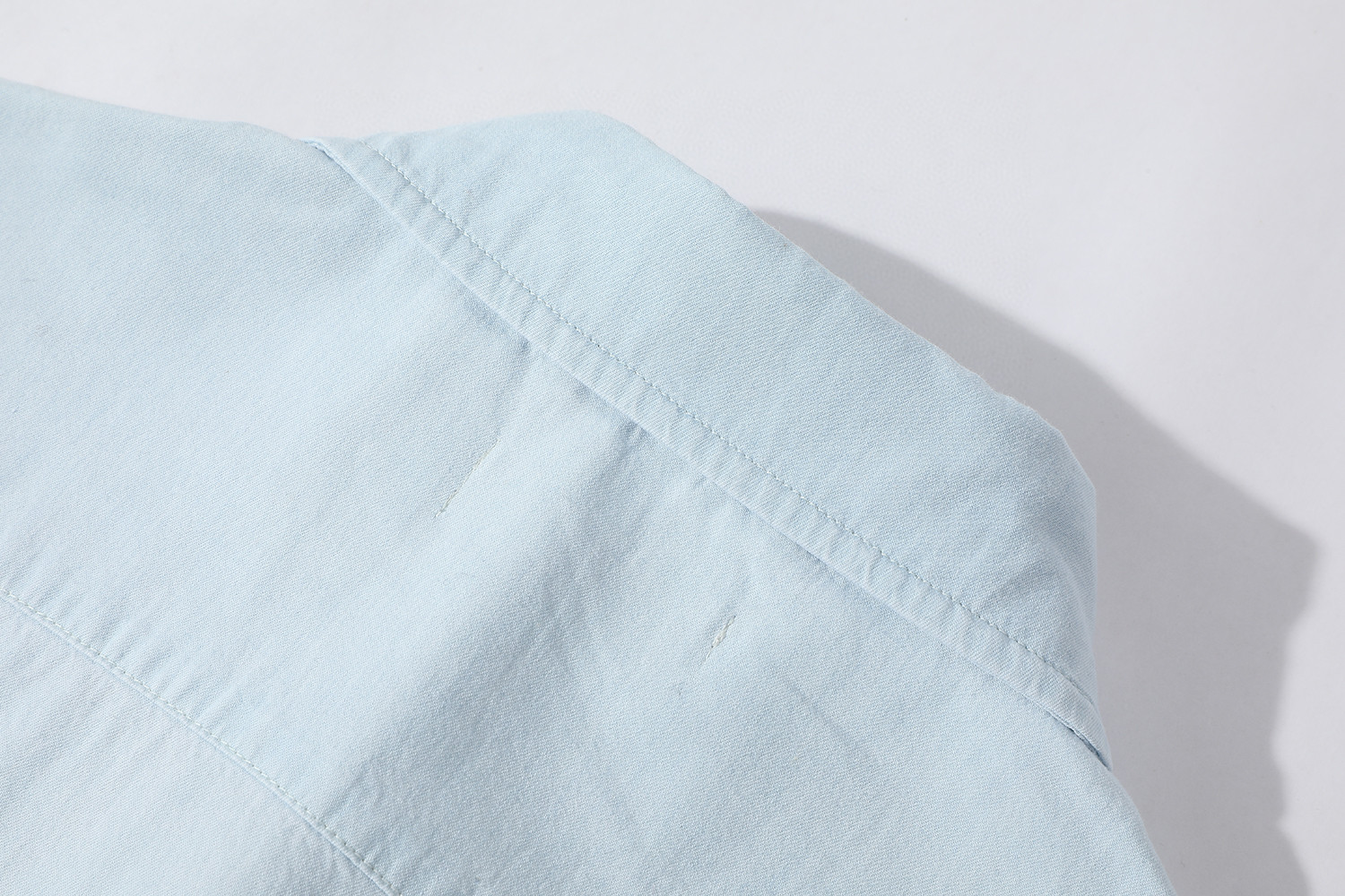 MIU MIU 缪缪 水洗logo贴标单排扣衬衫 外套 长袖 蓝色 GWC120-14UT-F0076-S-OOO