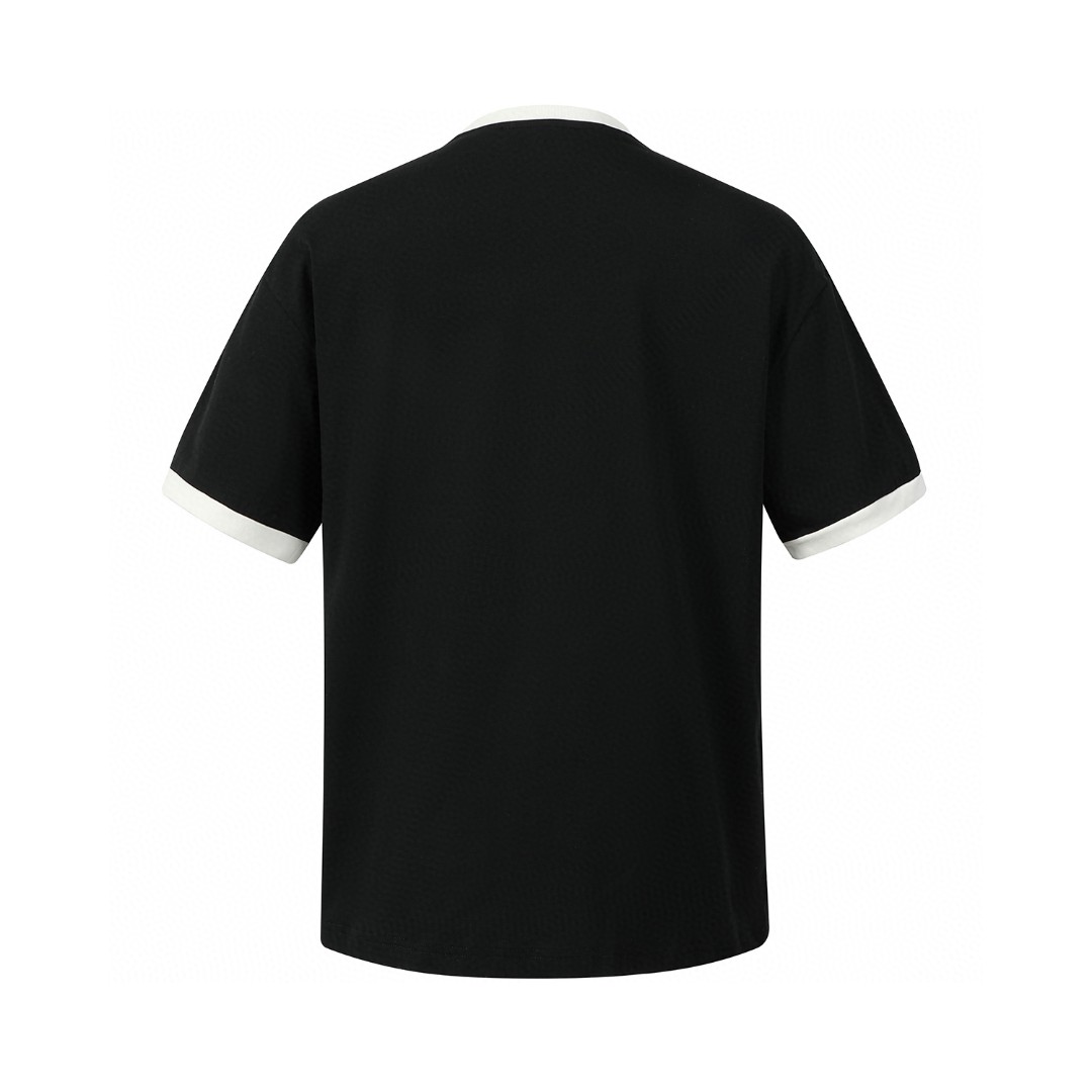 MIU MIU 撞色字母logo徽标圆领短袖 T恤 夏季 白色 黑色 MJN522-14EL-F0009-S-OOO