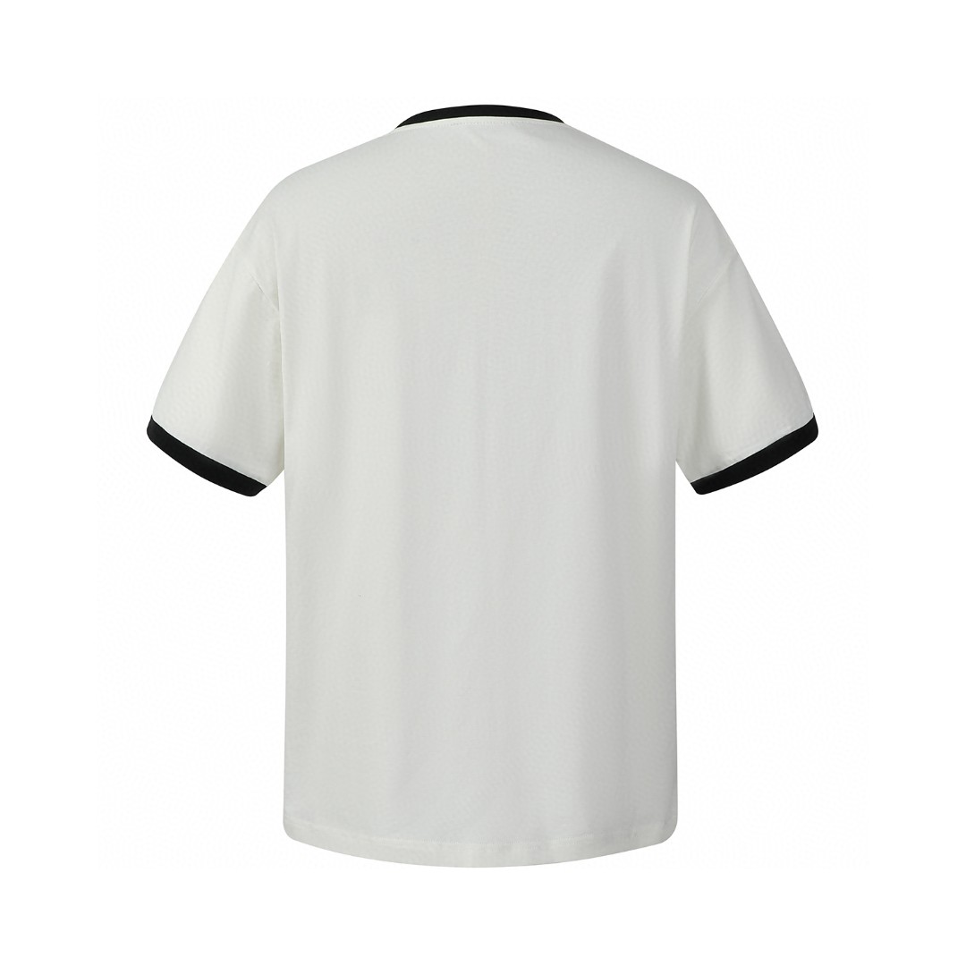 MIU MIU 撞色字母logo徽标圆领短袖 T恤 夏季 白色 黑色 MJN522-14EL-F0009-S-OOO