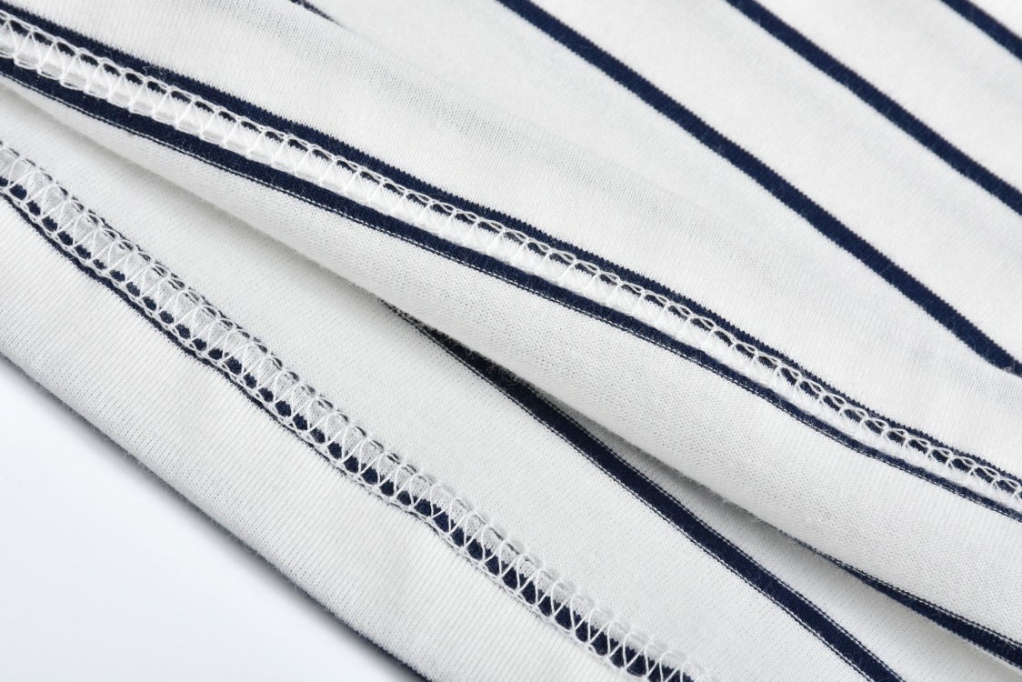 MIU MIU 条纹字母logo徽标圆领短袖 T恤 夏季 白色 