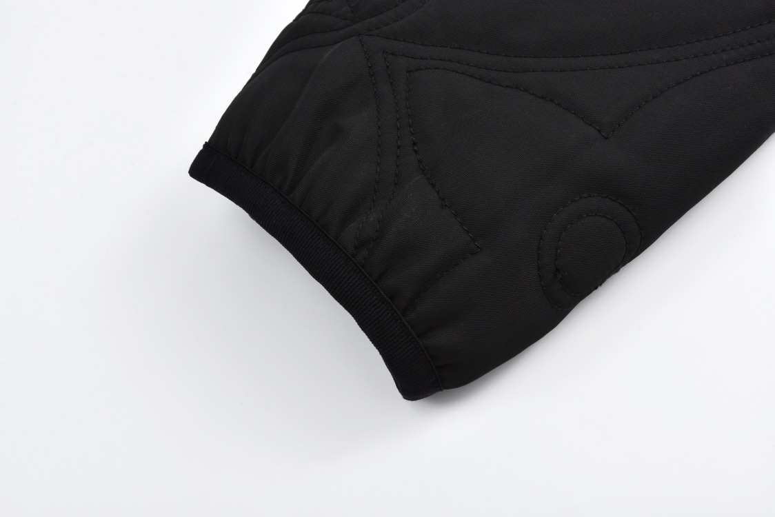 LOUIS VUITTON 路易威登 暗纹刺绣绿松石拉链夹克 外套 黑色 1AFWK0