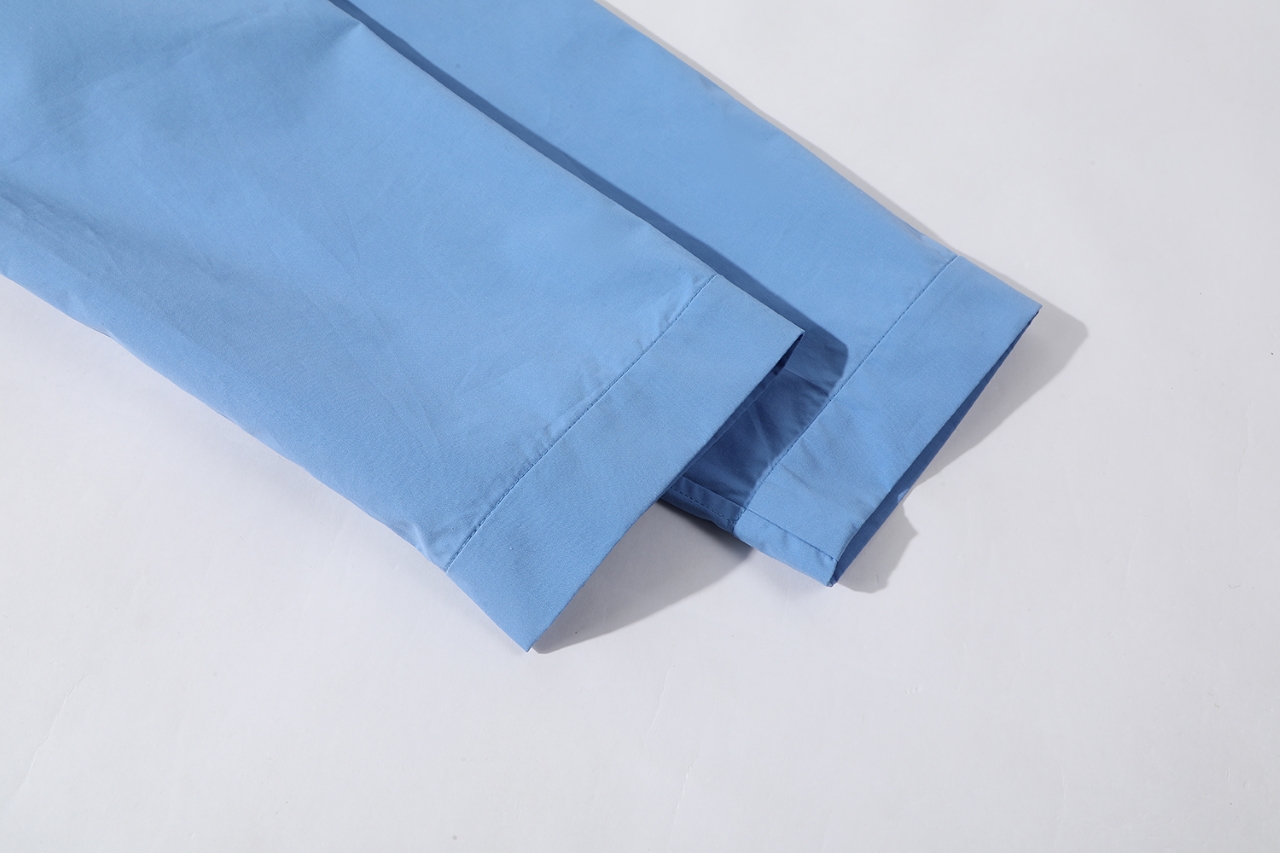 MIU MIU 缪缪 刺绣字母logo单排扣衬衫 长袖 蓝色 白色 MK1884-15UL-F0013-S-OOO