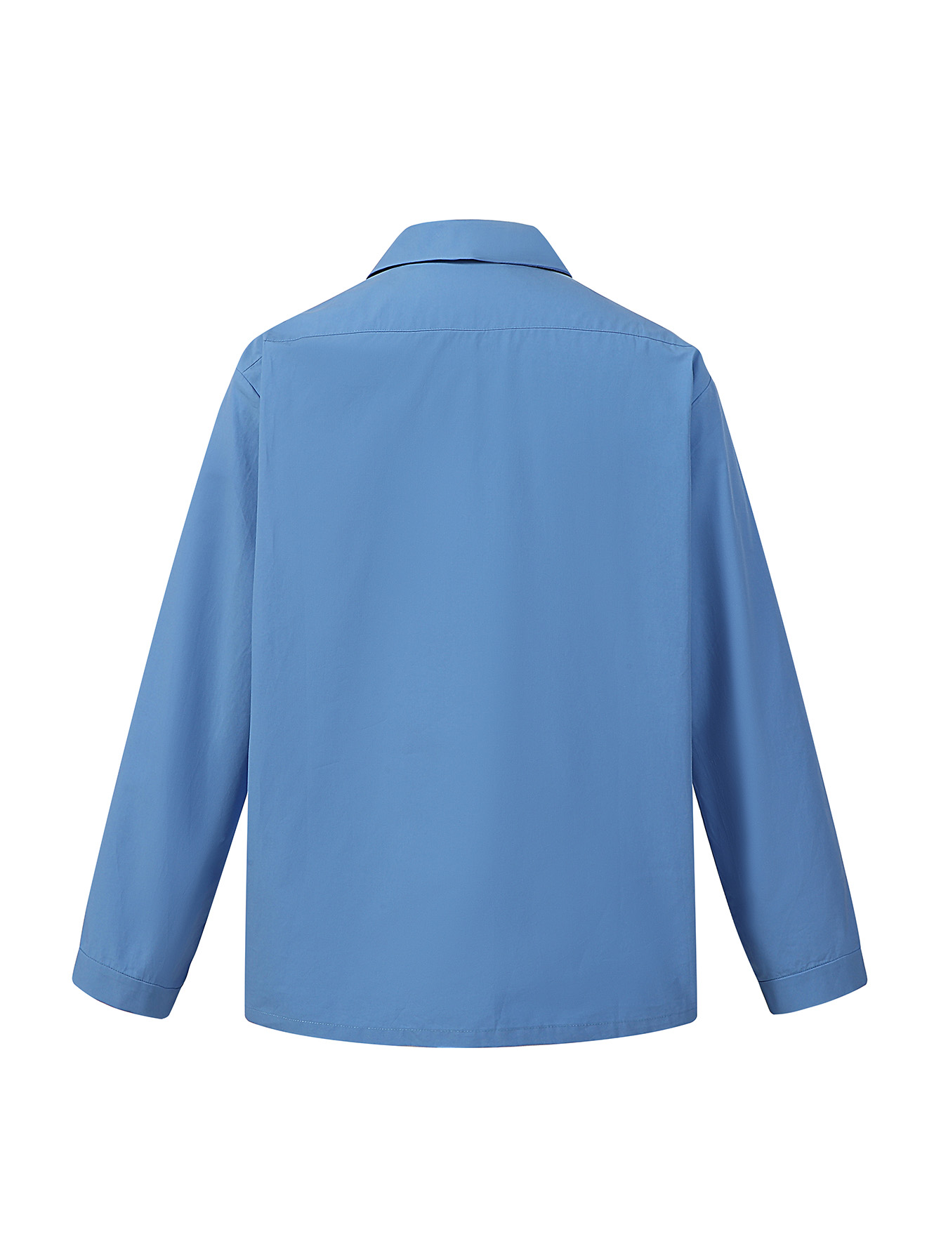 MIU MIU 缪缪 刺绣字母logo单排扣衬衫 长袖 蓝色 白色 MK1884-15UL-F0013-S-OOO