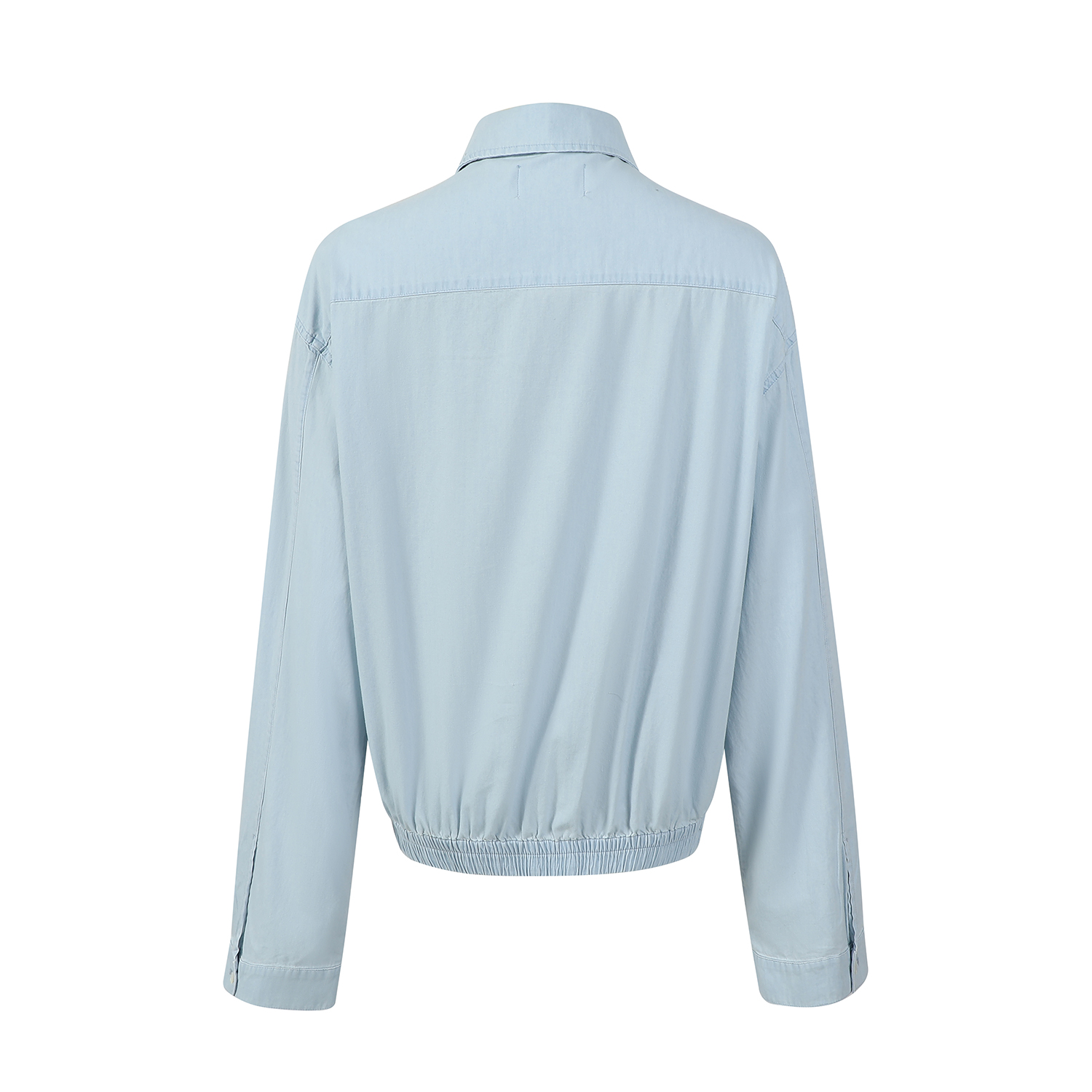 MIU MIU 缪缪 纯色logo徽标拉链夹克 外套 长袖 蓝色 GWB205-14UT-F0076-S-OOO