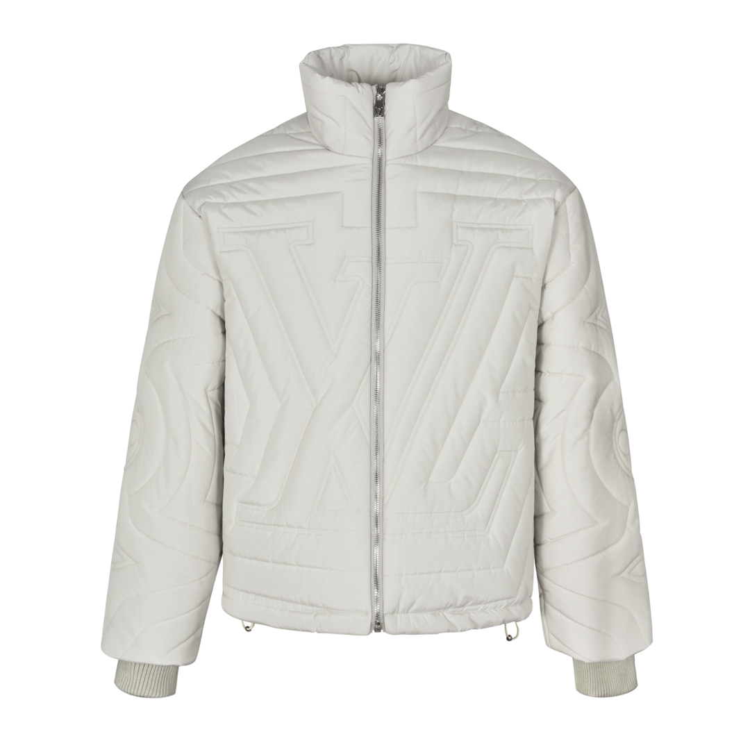 LOUIS VUITTON 路易威登 纯色珩缝刺绣logo拉链立领棉服 夹克 外套 1AGIOO