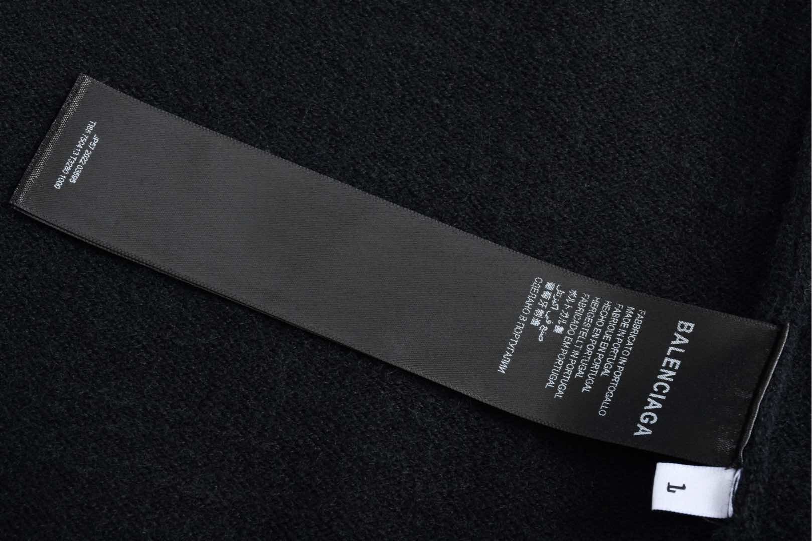 Balenciaga 巴黎世家 假两件衬衫拼接毛衣 长袖 灰色 黑色 809510T1712