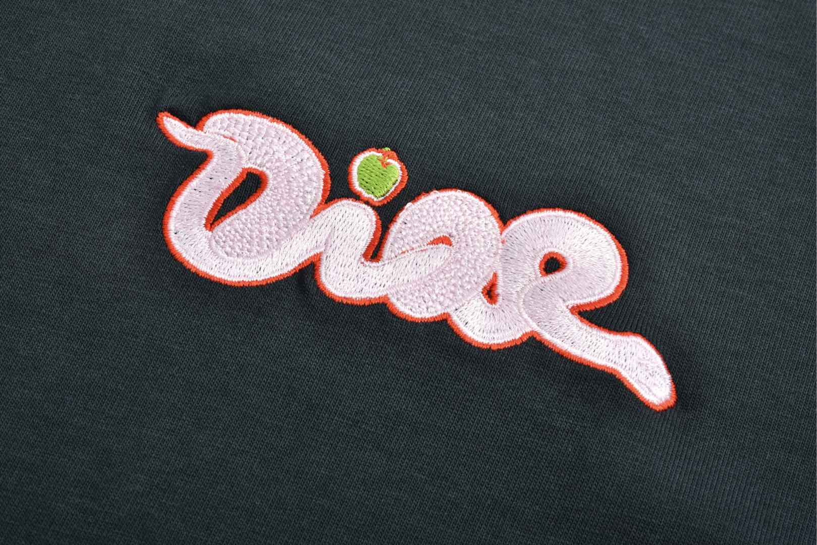 DIOR 迪奥 Kaws 25SS 联名蛇年刺绣图案短袖 圆领 T恤 夏季 白色 黑色 513J696F0554-C084