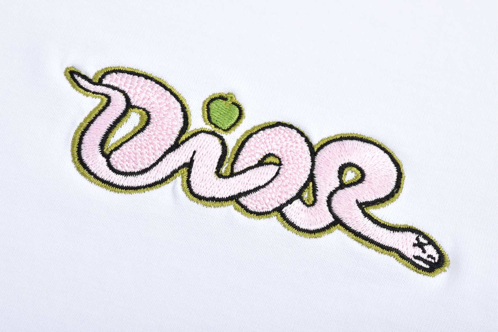 DIOR 迪奥 Kaws 25SS 联名蛇年刺绣图案短袖 圆领 T恤 夏季 白色 黑色 513J696F0554-C084