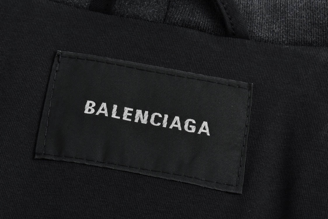 Balenciaga 巴黎世家 双环刺绣拉链连帽夹克 外套 长袖 黑色 
