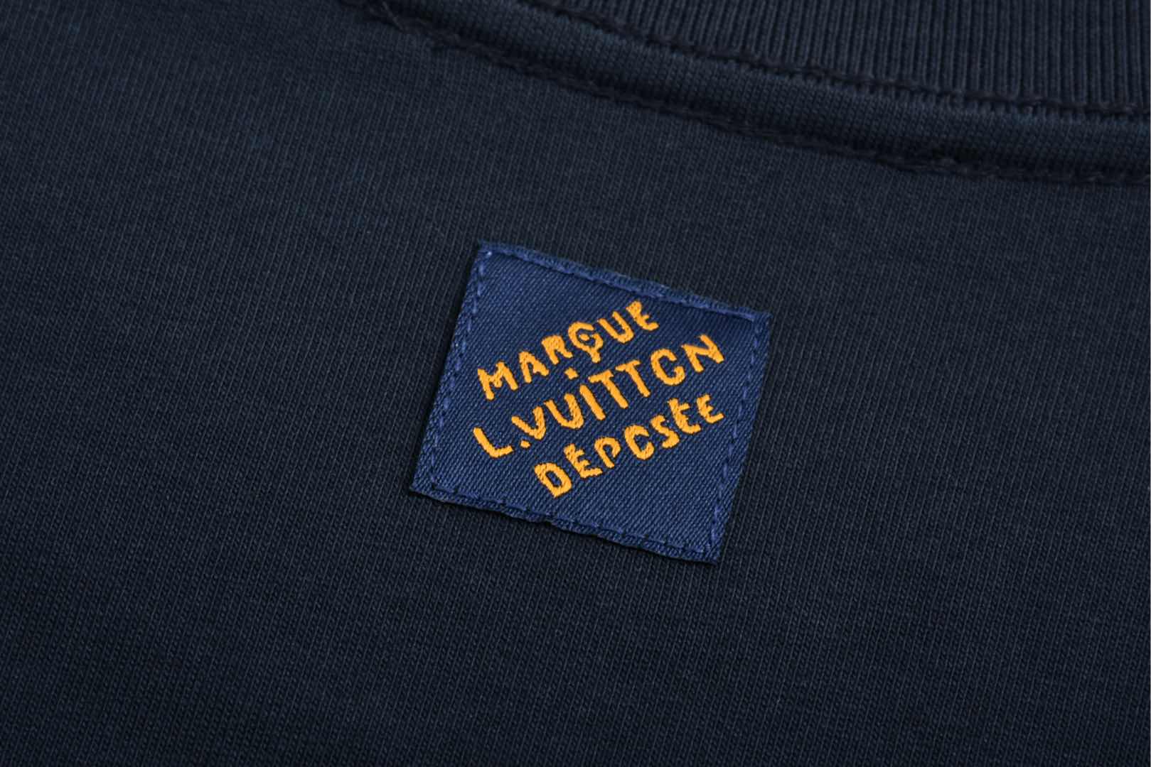 LOUIS VUITTON 路易威登 珠片绣花字母logo圆领短袖 T恤 黑色 白色 1AFR96