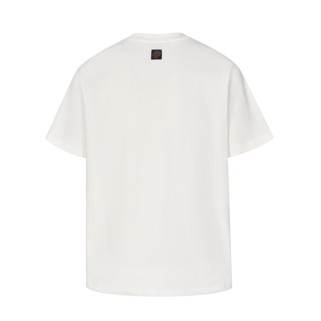 LOUIS VUITTON 路易威登 珠片绣花字母logo圆领短袖 T恤 黑色 白色 1AFR96