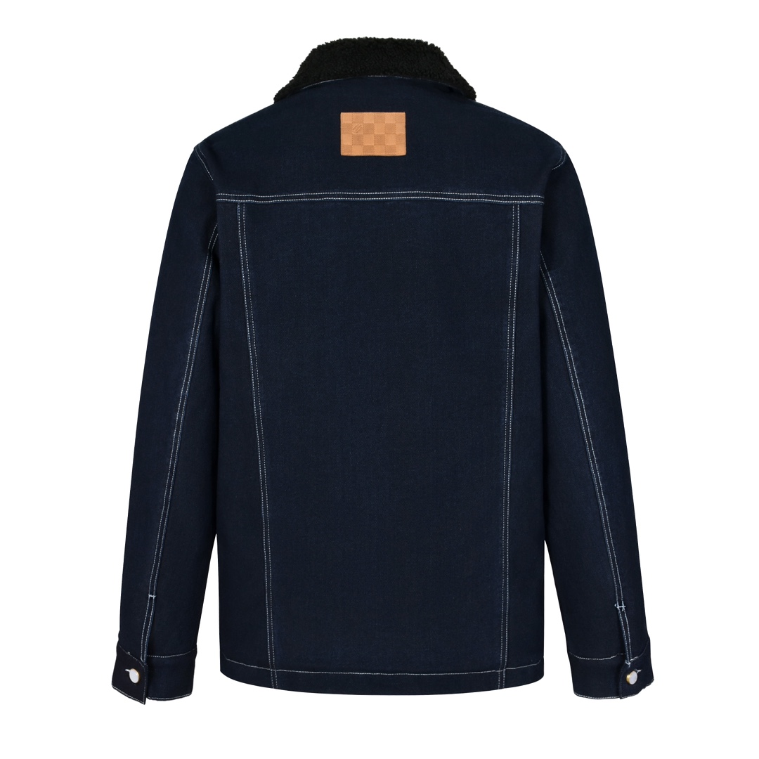 LOUIS VUITTON 路易威登 温斯特毛领拉链牛仔外套 夹克 长袖 蓝色 1AGIO5