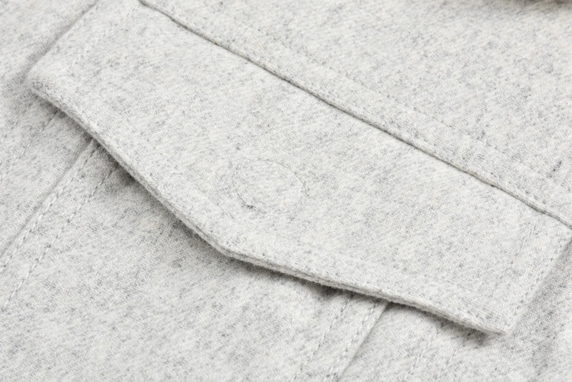 LOUIS VUITTON 路易威登 SKI滑雪系列 徽标翻领毛呢拉链夹克 外套 灰色 1AGIRV 米白色