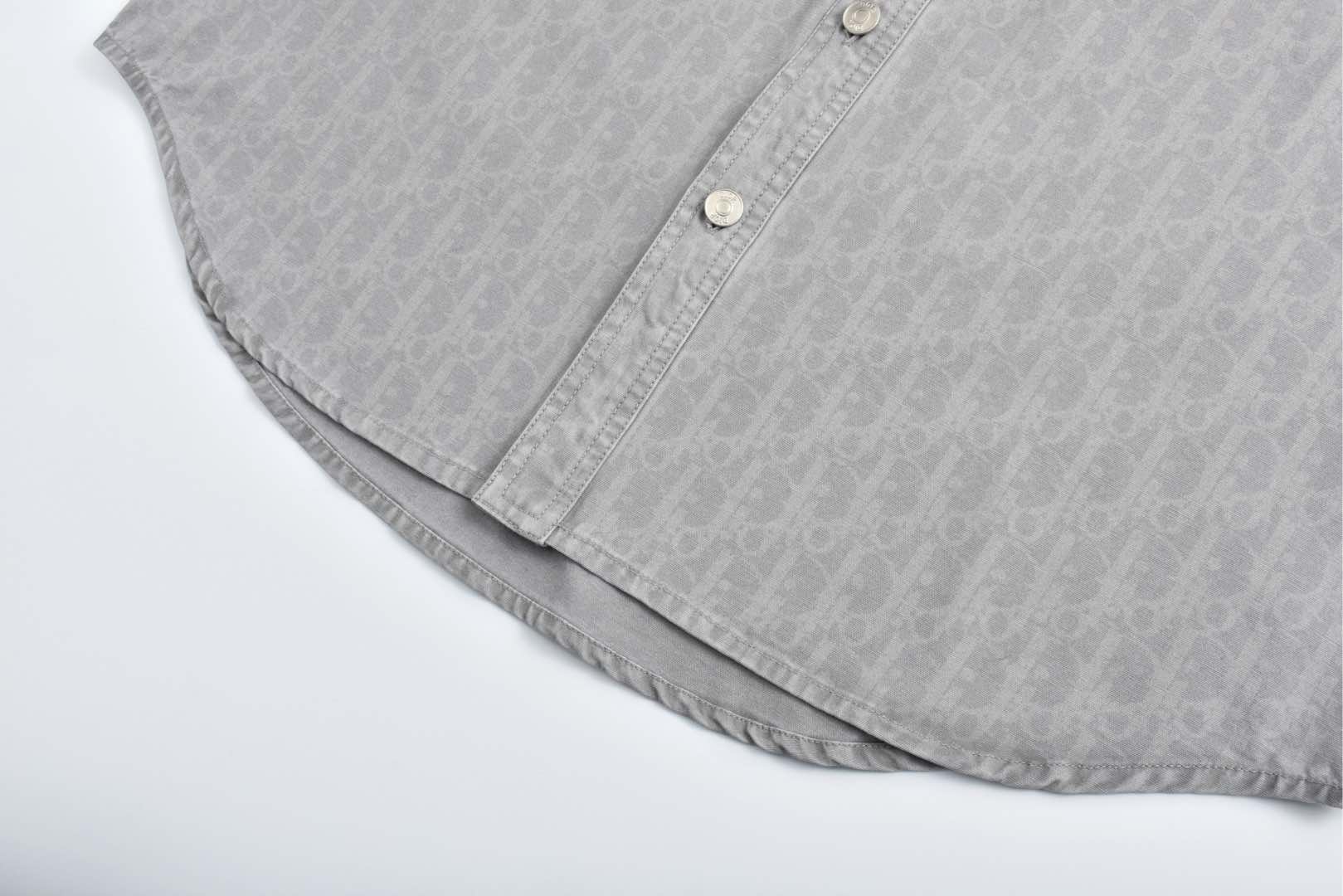 DIOR 迪奥 满印提花牛仔衬衫 外套 长袖 灰色 013D585B3001-C880