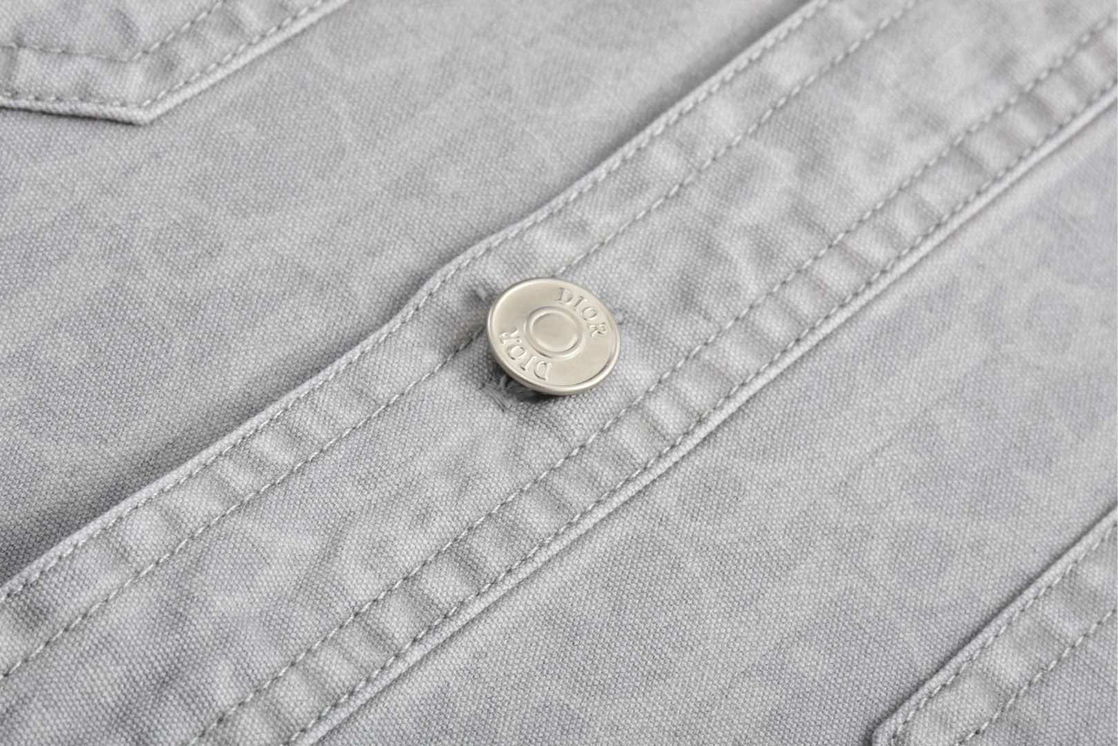 DIOR 迪奥 满印提花牛仔衬衫 外套 长袖 灰色 013D585B3001-C880